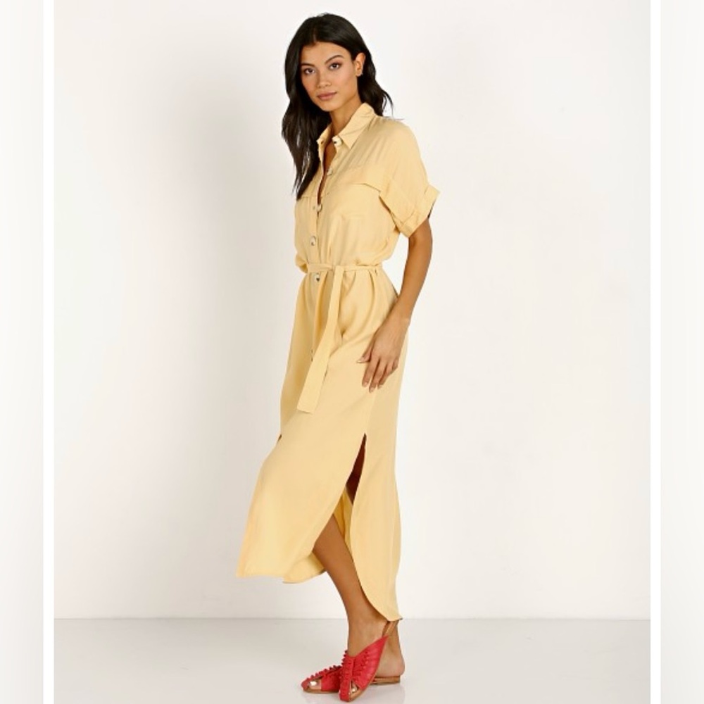 Faithfull the Brand
Poolside Shirt Dress Plain Lemon Sorbet